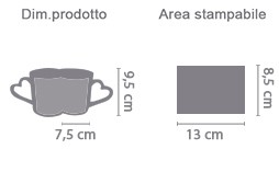 Crea Coppia Tazze Love area di stampa da personalizzare del prodotto