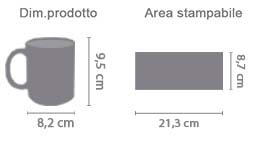 Tazza Stampa Panoramica area di stampa da personalizzare del prodotto