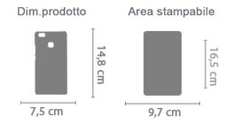 Cover Stampa 3D Huawei P9 Lite area di stampa da personalizzare del prodotto