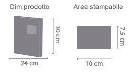 Album fotografico pelle silver area di stampa da personalizzare del prodotto