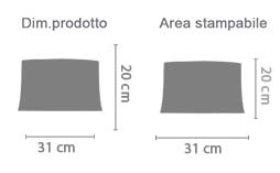 Copritastiera 31x20 in Tessuto area di stampa da personalizzare del prodotto