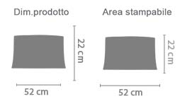 Copritastiera 52x22 Personalizzato area di stampa da personalizzare del prodotto