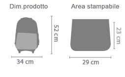 Crea Zaino Trolley area di stampa da personalizzare del prodotto