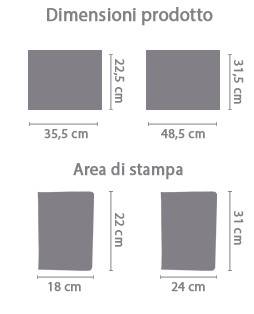 Portadocumenti da personalizzare area di stampa da personalizzare del prodotto