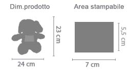 Peluche Cagnolino Personalizzato area di stampa da personalizzare del prodotto
