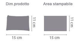 Portachiavi portamonete rettangolare area di stampa da personalizzare del prodotto
