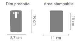Stampa Cover Lg V10 3D area di stampa da personalizzare del prodotto