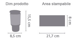 Crea tazza termica personalizzata area di stampa da personalizzare del prodotto
