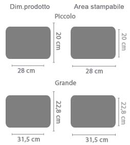 Sottopiatto Rettangolare in Legno area di stampa da personalizzare del prodotto