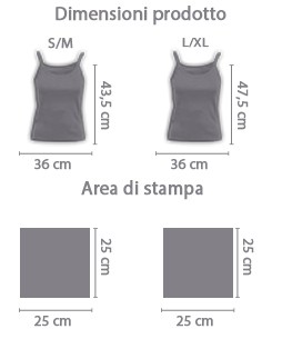Canotta con Spalline in Poliestere area di stampa da personalizzare del prodotto