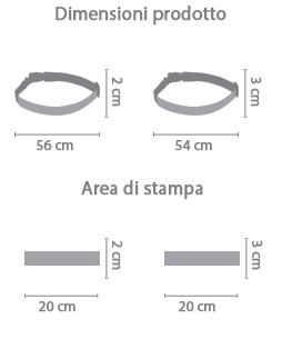 Crea Collare per Cani Stampato area di stampa da personalizzare del prodotto