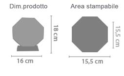 Stampa Cristallo Ottagonale area di stampa da personalizzare del prodotto
