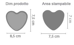 Candela profumata in Scatolina Cuore area di stampa da personalizzare del prodotto