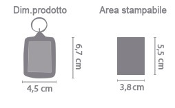 Crea portachiavi colorato in gomma area di stampa da personalizzare del prodotto