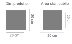 Orologio Quadrato in Vetro da Tavolo area di stampa da personalizzare del prodotto