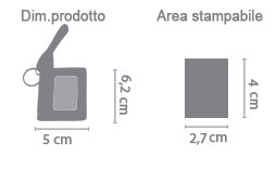 Portachiavi libro colorato personalizzato area di stampa da personalizzare del prodotto
