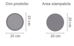 Orologio Tondo da Parete area di stampa da personalizzare del prodotto