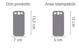 Crea Cover per s3 con foto area di stampa da personalizzare del prodotto