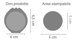 Specchietto Tondo da Borsetta area di stampa da personalizzare del prodotto