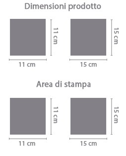 Mattonella arredo con foto area di stampa da personalizzare del prodotto
