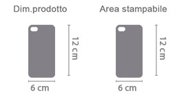 Cover Iphone5 da Personalizzare area di stampa da personalizzare del prodotto