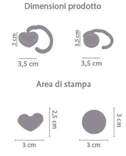 Gancio Appendiborse area di stampa da personalizzare del prodotto