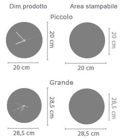 Orologio in Legno Rotondo area di stampa da personalizzare del prodotto
