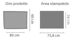 Zerbino in Gomma 80x60 area di stampa da personalizzare del prodotto