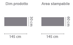 Sciarpa in raso personalizzata area di stampa da personalizzare del prodotto
