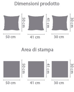 Cuscino Dainetto Collage area di stampa da personalizzare del prodotto