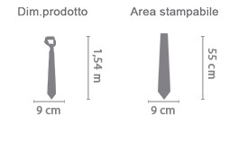Cravatta con foto da personalizzare area di stampa da personalizzare del prodotto