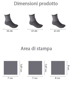 Crea Calzini con Foto area di stampa da personalizzare del prodotto