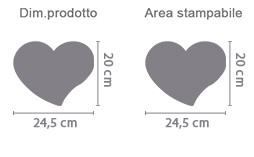 Puzzle a cuore in legno A4 area di stampa da personalizzare del prodotto