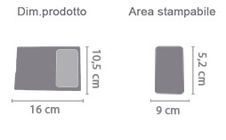 Porta Post-it Personalizzato area di stampa da personalizzare del prodotto