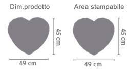 Cuscino Elite Cuore area di stampa da personalizzare del prodotto