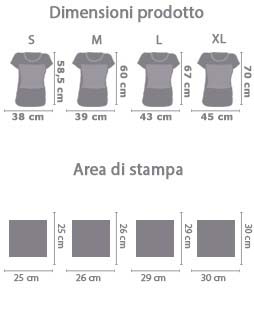 T-shirt da donna personalizzata area di stampa da personalizzare del prodotto