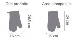 Crea Guanto Forno area di stampa da personalizzare del prodotto