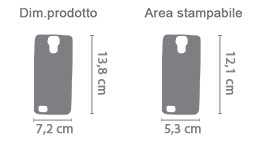 Cover Samsung S4 galaxy area di stampa da personalizzare del prodotto