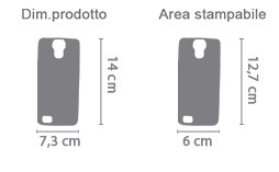 Cover Samsung S4 In Gomma area di stampa da personalizzare del prodotto