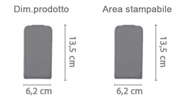 Cover Flip Iphone 5 area di stampa da personalizzare del prodotto