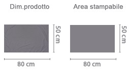 Federa Cuscino con Foto area di stampa da personalizzare del prodotto