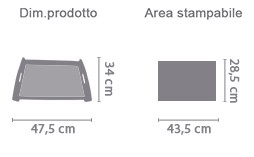 Vassoio in legno grande con foto area di stampa da personalizzare del prodotto