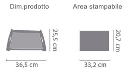 Vassoio in legno piccolo con foto area di stampa da personalizzare del prodotto
