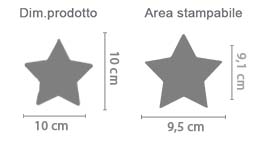 Stella natalizia personalizzata area di stampa da personalizzare del prodotto