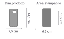 Cover Galaxy S7 in Silicone con Foto area di stampa da personalizzare del prodotto