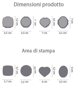 Crea Specchietto con Foto area di stampa da personalizzare del prodotto