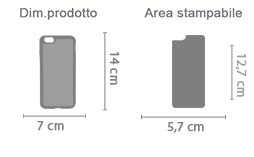 Cover iPhone 6 in Silicone Stampata area di stampa da personalizzare del prodotto