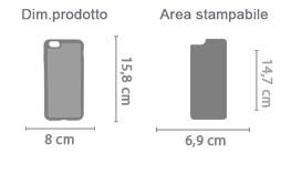 Crea Cover in Silicone iPhone 6 Plus area di stampa da personalizzare del prodotto