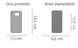 Cover Galaxy S6 Silicone Personalizzata area di stampa da personalizzare del prodotto
