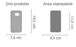 Cover con Foto in Silicone Galaxy S6 Edge area di stampa da personalizzare del prodotto